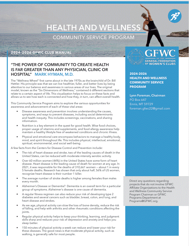 Health and Wellness One-Page Handout