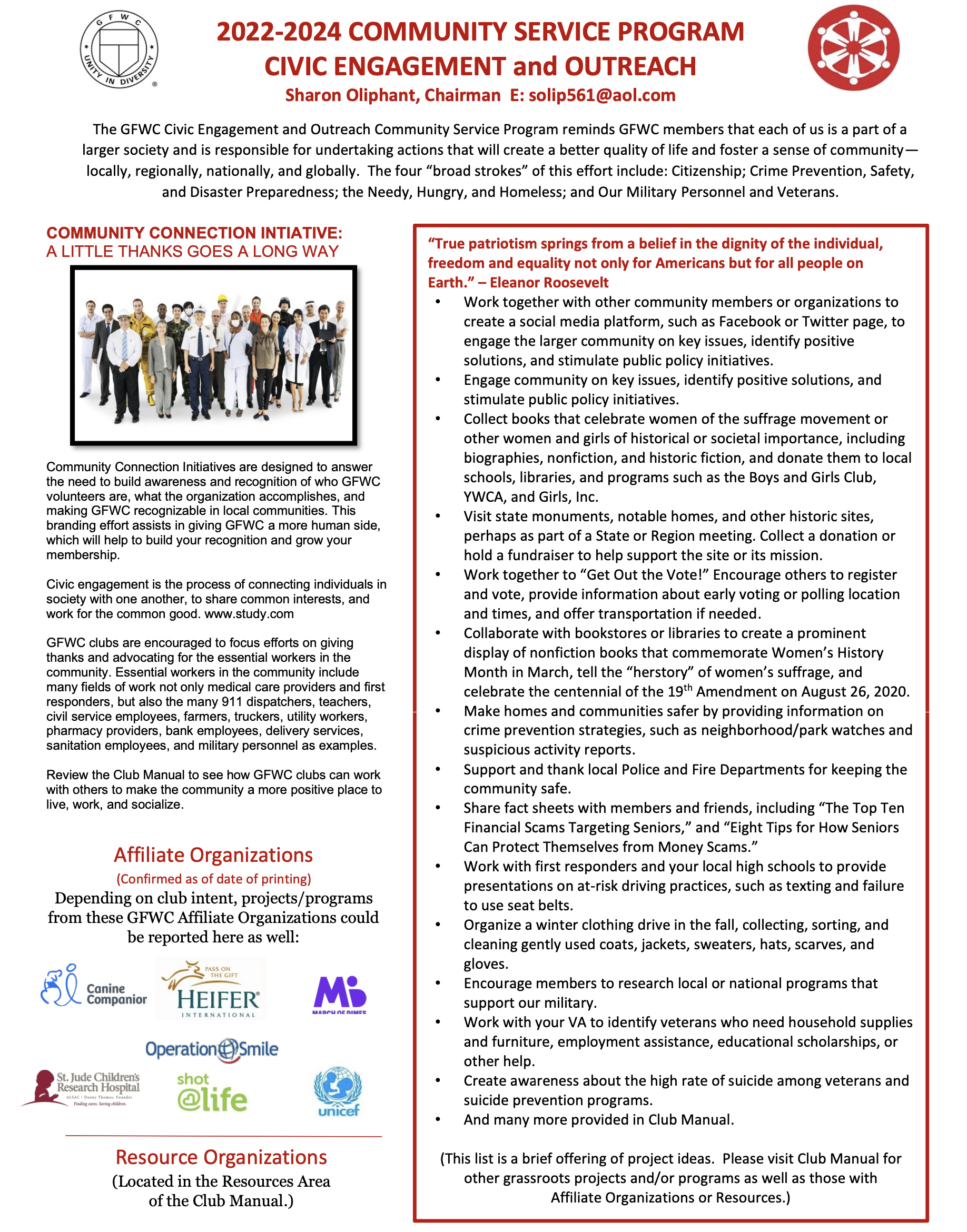 Civic Engagement and Outreach One-Page Handout